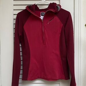 Vintage North Face VaporWick Hooded Performance 1/2 zip Base Shirt Top